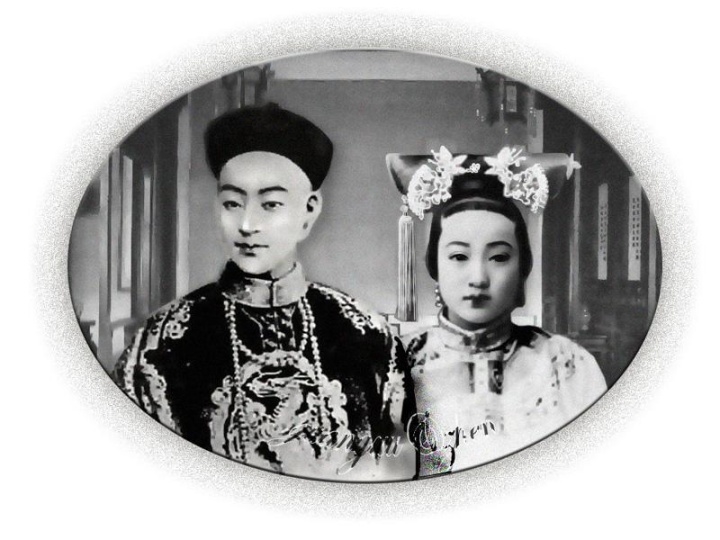 左起 瑾妃 德龄 慈禧 容龄 容龄之母 隆裕皇后
